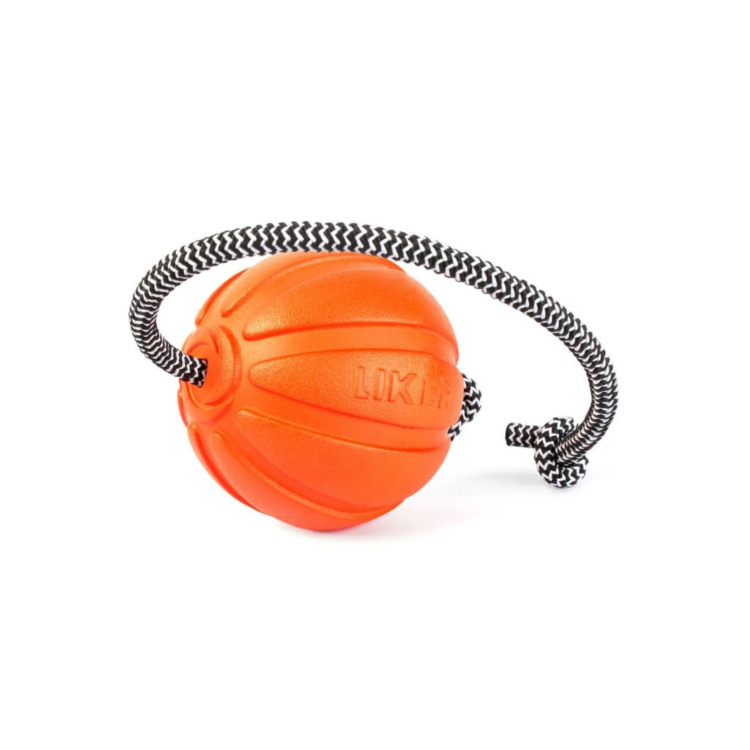 Collar-Liker-Cord–pomaranczowa-pilka-na-tasmie-dla-psa.png